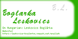 boglarka leskovics business card